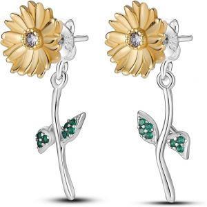 Kal-Sterling Silver Stud Boucles D'oreilles, Boucles D'oreilles Femme &Eacute;toile Et Lune, Licorne Fille Cadeau Tournesol Boucles D'oreilles Papillon Boucles D'oreilles - Neuf