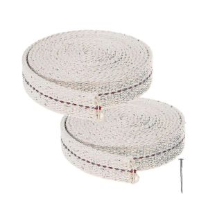 X2 Rouleaux De M&egrave;che Pour Lampes &Agrave; Huile M&egrave;che De Remplacement Blanche Pour Br&ucirc;leurs &Agrave; Fioul - Neuf