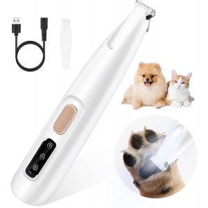 Tondeuse Pour Chien D'animaux Avec Lumi&egrave;re Led, Tondeuse &Agrave; Pattes Rechargeable Par Usb Pour Chiens, Paw Trim Pro, Tondeuse &Agrave; Pattes De Chien Silencieuse Et &Eacute;tanche Pour Chiens, Chats, Pattes - Neuf