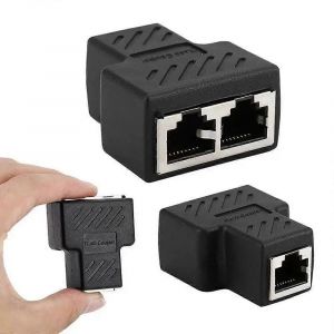 1Pcs 1 à 2 voies LAN RJ45 Extender Splitter Adaptateur Ethernet pour connexion par câble Internet 1 entrée 2 sortie de haute qualité - Neuf