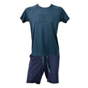 Pyjama Court Homme Premium Fmf Homewear Hc14 Vert - Neuf