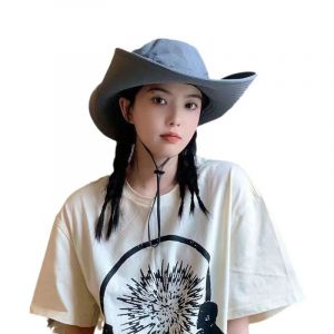 Gris Cowboy Visière, Large Bord Bully Chapeau, Pliable Chapeau De Brousse - Neuf
