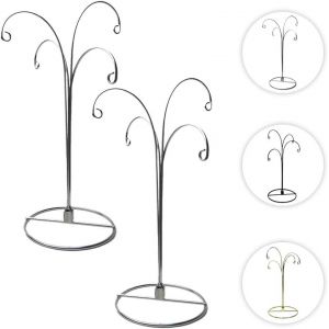 2 Crochet De Support De Verre Boule De No&euml;l D&eacute;coration Pr&eacute;sentoir Support 4 Bras Maison Arbre De Fleurs Bougies ?ufs De P&acirc;ques D&eacute;coration De Mariage 30,5 Cm Argent - Neuf
