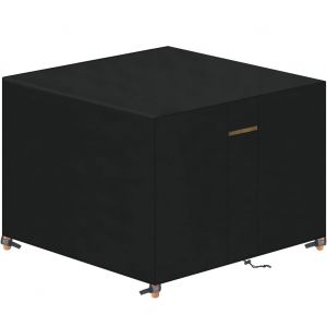 Subzonal-Housse Protection Table De Salon De Jardin B&acirc;che Table Jardin Imperm&eacute;able Et Au Vent Anti-Uv 420d Tissu Oxford Avec Grilles D&iquest;A&eacute;ration Et Boucle Verrouillage Noir Carr&eacute; 90x90x90cm - Neuf