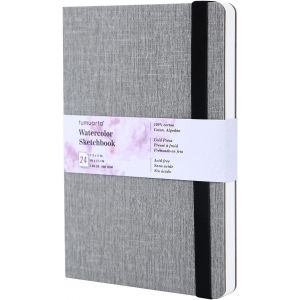 Kalanka-Carnet De Croquis Aquarelle - 300 G - 100 % Coton - 19 X 13 Cm - 24 Feuilles - 48 Pages - Grain Fin - Sans Acide - Pour Aquarelle - À Utiliser Comme Carnet De Croquis De Voyage - Neuf