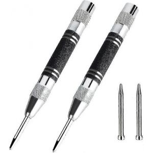 Poinçon central,poinçon central automatique 5 '',poinçon central avec perforateur de 4 mm,poinçon à clous avec tension réglable,poinçon en métal (argent) (4pcs - Neuf