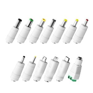 Tonton Lot de 13 blocs d'alimentation universels 5,5 x 2,1 mm AC DC pour ordinateur portable, ordinateur et audio, TV, etc, blanc - Neuf