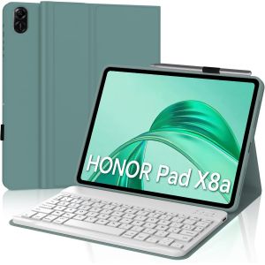 Coque Clavier Honor Pad X8a, &Eacute;tui Clavier Fran&ccedil;ais AZERTY d&eacute;tachable pour Honor Pad X8a 11Pouces 2024, Vert fonc&eacute; - Neuf