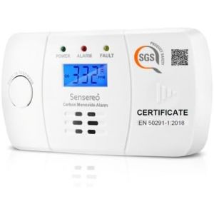 D&eacute;tecteur de monoxyde de carbone, dur&eacute;e de vie de 10 ans avec piles AA rempla&ccedil;ables incluses, alarme de monoxyde de carbone pour la maison avec &eacute;cran LCD et indicateur LED, d&eacute;tecteur de CO, - Neuf