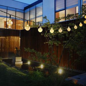 Guirlande Lumineuse Solaire De 22 M Avec 200 Led Blanc Chaud, &Eacute;tanche Ip44, 8 Modes D'&eacute;clairage, Pour Une Utilisation Int&eacute;rieure Et Ext&eacute;rieure. - Neuf