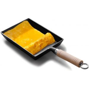 Jexnovashop-15,5 Cm Petit-D&eacute;jeuner Plat, Poign&eacute;e En Bois De Fonte, Mini Po&ecirc;le &Agrave; Rouleau D'?ufs, Rectangle Tamagoyaki Japonais Omelette Pan, Pour La Maison Steak Induction Cuisini&egrave;re &Agrave; Gaz Universelle - Neuf