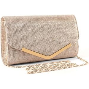 KALANKA-Pochette Femme Soiree Brillant &Eacute;l&eacute;gant Sac &agrave; Main Mode Enveloppe Clutch avec Cha&icirc;ne D&eacute;tachable pour F&ecirc;te Mariage - Neuf