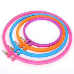 4pcs Cerceaux De Broderie Couleur Point De Croix Cadre Cercle Broderie Stretch Clip Outil De Couture - Neuf