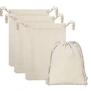 20 Pack Cotton Muslin Bags, Pochettes Respirantes Avec Cordon De Serrage Sacs En Filet Réutilisables Emballage Sacs De Rangement - Neuf