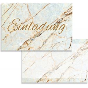 lbgwp60-Lot De 10 Cartes D'Invitation - Avec Enveloppes - En Marbre - Élégantes Et Brillantes - Pour Anniversaire - 20, 30, 40, 50, 60, 70, 80 - Neuf