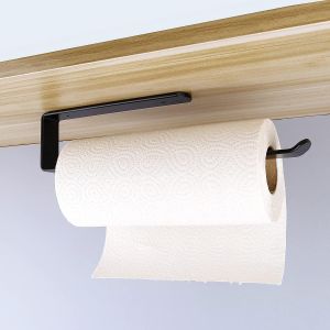 Mevronisshop-Porte Sopalin, Rouleau Papier, Derouleur Essuie Tout De Cuisine Sous L'armoire| Support Pas De Per&ccedil;age (31.5cm) Noir - Neuf