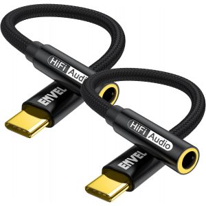 KALANKA-Lot de 2 adaptateurs USB C vers Jack 3,5 mm, Type C vers Prise Casque, Puce Audio DAC, Compatible avec iPhone 16 Pro Max 15 Plus, Galaxy S25 Ultra S24 S23 S22 S21 Serie, Pixel 9, 8, 7, 6, 5, - Neuf