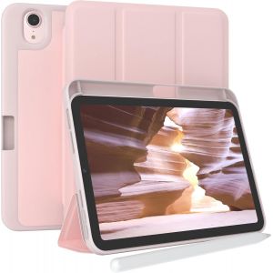 &Eacute;tui De Protection Avec Porte-Stylet Pour Ipad Mini 7 (2024) Etui Tablette Housse Touchpen Smartcase D&eacute;tachable Pliable Auto Sleep Wake Up En Rose - Neuf