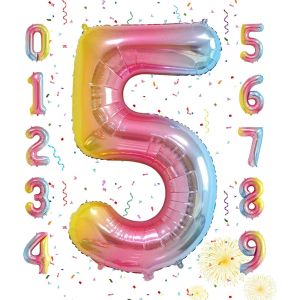Foil Ballons Chiffre 5 D&eacute;grad&eacute; Rose - 101Cm - Gonflable Grand H&eacute;lium Ballon 0-9 10-19 20 30 40 50 60 70 80 90 100, D&eacute;coration De Ballons G&eacute;ants Pour Mariages Party Et Happy Birthday F&ecirc;te - Neuf