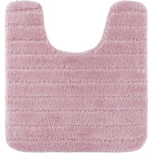Tapis WC avec découpe (45x50 cm)-Tapis de Bain antidérapant à Rayures-Utilisation idéale comme Descente de Bain,Sortie de Douche,Devant Baignoire ou Toilettes-Couleur : Rose - Neuf