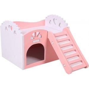 Cage Pour Hamster / Petit Animal,Avec Jouets,2 Niveaux Avec Escalier Design,15 X 11 X 11 Cm - Neuf