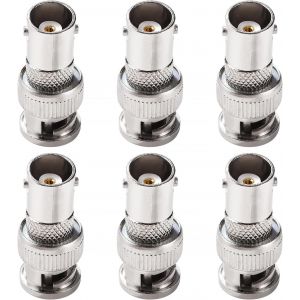 6 Pi&egrave;ces BNC M&acirc;le &agrave; Femelle Adaptateur, Connecteur BNC M&acirc;le vers Femelle, pour CCTV, Antenne, C&acirc;ble Coaxial - Neuf