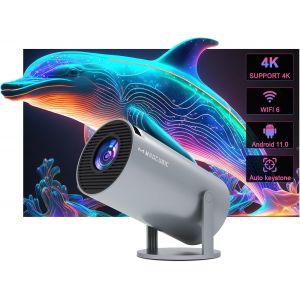 ChenQuanSarl-Mini Projecteur Portable Auto Keystone, Vidéoprojecteur Intelligent 4K/200 Ansi Avec Wifi 6, Bt 5.0, 130 Pouces, Retournement À 180 Degrés, Système D'Exploitation Android 11.0 Intégré - Neuf