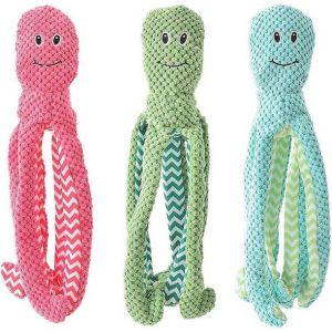 Lot De 3 Jouets Couineurs En Peluche Pour Chiens ¿ Ensemble Pieuvre Interactif Pour Chiens De Petite Et Moyenne Taille, Sûr Et Doux, Parfait Pour Jouer Et Tirer À La Corde - Neuf