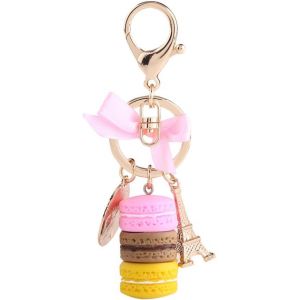 KAL-Adorable Macaron G&acirc;teau Porte-Cl&eacute;s Tour De Voiture Porte-Cl&eacute;s Sac Bourse Pendentif Pour Femmes Rose Sac Charmes(Rose) - Neuf