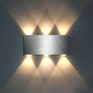 Applique Murale Led 18w Intérieur Lampe Murale Moderne Carré Up Down En Aluminium Eclairage Décoration Lumière Pour Chambre A Coucher Bureau Lit Couloir Salon Hôtel Bar Blanc Chaud - Neuf