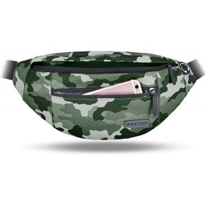 KALANKA-Grand Sac Banane pour Femme et Homme, Sac Banane avec Prise Casque et 4 Poches zippées, Ceinture réglable pour Le Cyclisme, la Course, Le Jogging, Les Voyages, l'extérieur - Neuf
