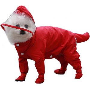 Mignon Chiot Chien Imperméable,Chiots Imperméables Avec Chapeau À Quatre Pattes Imperméable Tout Compris,Chien De Pluie Poncho Chien Bottes De Pluie -Chsz - Neuf