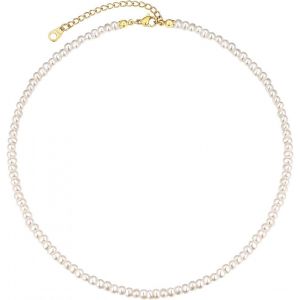 Kales-Collier Perle Baroque Femme Plaqué Or Avec Pendentif Pierre De Naissance En Zircon Cubique,Collier Ras Du Cou Perle Artificielle 40+5cm - Neuf