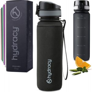 Eryi-Gourde D'eau 500 Ml Sans Bpa, Bouteille Avec Marqueur De Temps, Infuseur Et Verrouillage Sécurisé - Housse En Néoprène, Étanche, Anti-Fuite, Réutilisable, Légère - Idéal Pour Sport, École - Neuf
