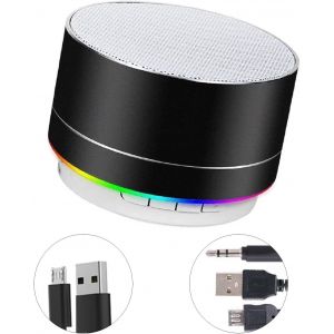 Enceinte Bluetooth Haut Parleur Portable Mini Speaker Basses St&eacute;r&eacute;o Trompette Lumi&egrave;re Wireless Soutien LED FM USB Micro SD pour Ordinateur PC Portable Tablette Smartphone Maison et Ext&eacute;rieur Etc - Neuf