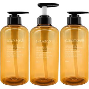 KAL-Distributeur De Shampooing Et De Revitalisant Rechargeable En Pack De 3, Distributeur De Savon En Plastique Vide Pour La Douche, Ensemble De Distributeurs De Pompe De Bouteille De Lavage De Corps - Neuf