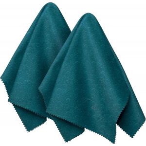 Kgabery-Chiffons À Lunettes Grand Format Et Antidérapants Pour Une Utilisation Aisée¿Pack De 2 Chiffons Microfibre Extrêmement Doux-30x40 Cm-Un Chiffon À Lunettes Lavable (Sarcelle) - Neuf
