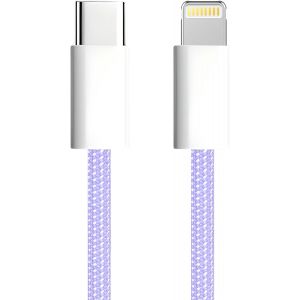Thef-Apm Cable Iphone Usb C, Chargeur Iphone [Certifié Apple Mfi], Nylon Tressé Violet, Cordon Usb C Charge Rapide, Connecteur Lightning, Ultra Durable, Pour Iphone 14/13/12.., Ipad, Airpod, (1m), 60 - Neuf