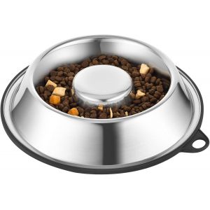 Cmws-Gamelles Pour Chiens &Agrave; Alimentation Lente En Acier Inoxydable, Antid&eacute;rapantes, Base Anti-Basculement, Qualit&eacute; Alimentaire, Sans Bpa, Peut Passer Au Lave-Vaisselle, Faciles &Agrave; Nettoyer, 475ml - Neuf