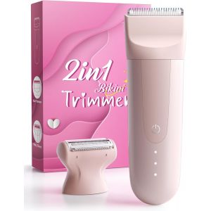 Oayew-Tondeuse Femme Intime, Rasoir Electrique Femme: Tondeuse Bikini Electrique 2-In-1 Avec De Lame En C&eacute;ramique, Indolore Rasoir Pour Corps, Bras, Jambes, Aisselles, &Eacute;tanche Ipx7 Rechargeable (Rose - Neuf