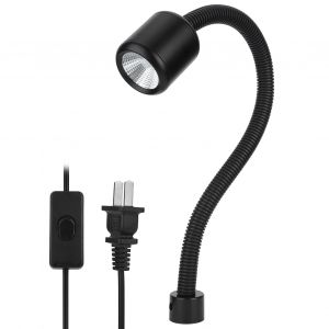 HJLIAN Lampe de travail magnetique a LED 12 W, flexible, col de cygne, pour machines-outils, tours, eclairage industriel, US 110-220 V - Neuf