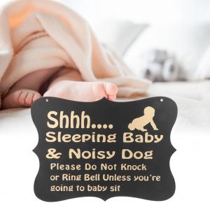 Panneau de porte en bois pour chambre de bebe endormi, panneau de porte ??Ne pas deranger?? - Neuf