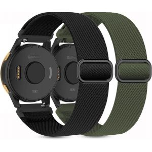 Kal-Sangles Élastiques En Nylon 18/20/22 Mm Compatibles Avec Garmin Vivoactive 4s/Garmin Venus 2/Venu 2s, Garmin Venu/Venu Sq/Vivoactive 5&3, Garmin Venu 2/Venu 3/Vivoactive 4 Pour Homme Et Femme - Neuf