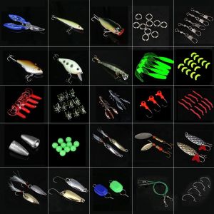 Lot De 101 Leurres De Peche Mixtes, Durs Et Souples, Popper, Crankbait, Topwater, Avec Hamecons Flottants - Neuf