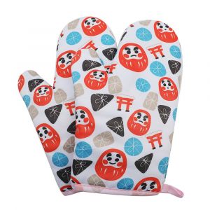 Lot de 2 gants de cuisine résistants à la chaleur et lavables pour four à micro-ondes, barbecue, pâtisserie, pain, pizza, gâteau, motif orange - Neuf