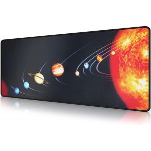 JGD-Grand Tapis de Souris de Jeu&iquest;800&times;300&times;3mm&iquest; avec Bords Cousus, Base en Caoutchouc Naturel antid&eacute;rapant Durable, Tapis de Clavier Lavable, Tapis de Bureau pour Gamer, Bureau. Planet Mouse Pads - Neuf