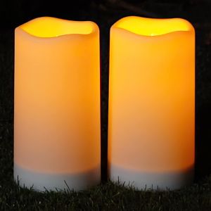 Shiba-Lot De 2 Bougies Solaires D'extérieur Étanches Et Rechargeables, Bougies Sans Flamme À Énergie Solaire Pour Extérieur, Lante[1 - Neuf