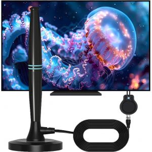 Wavemax Antenne TV Festberg Hitenna Wave Tune pour TV,DVB-T2-Antenne TV num&eacute;rique Freeview Rewave d'int&eacute;rieur avec signal puissant Antenne Smart TV ext&eacute;rieure prend en charge la radio VHF/UHF/DAB - Neuf