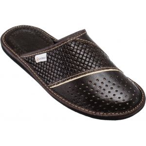 Kalanka-Chaussons Hommes Pantoufle Chausson Homme Cuir Mules Pantoufles M66 - Neuf