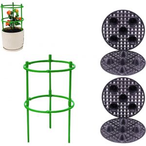 ERYI-4 Pièces Soucoupe Pot Fleur, Diamètre 20 Cm Élévateurs Pot Fleurs Maille Pad, Structure En Grille Coupelle Pot De Fleur, Avec Support De Vigne Grimpante, Pour Jardin, Pelouse, Maison - Neuf
